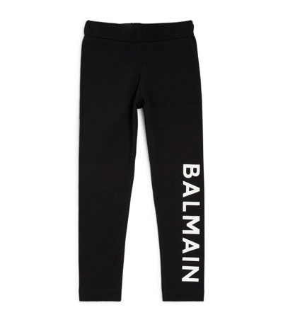 Shop Balmain Kids Logo Leggings (4-14 Years) In Black