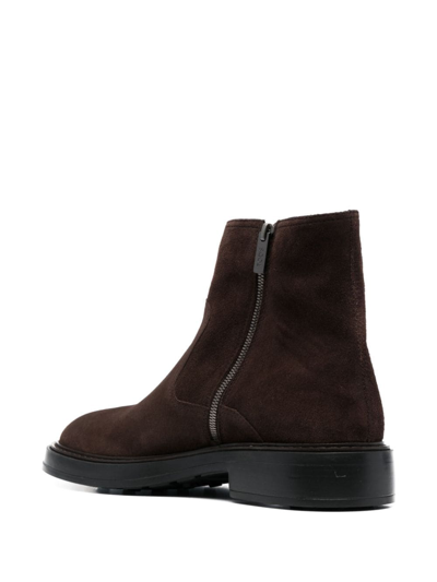 Shop Tod's Almond-toe Suede Ankle Boots In Brown