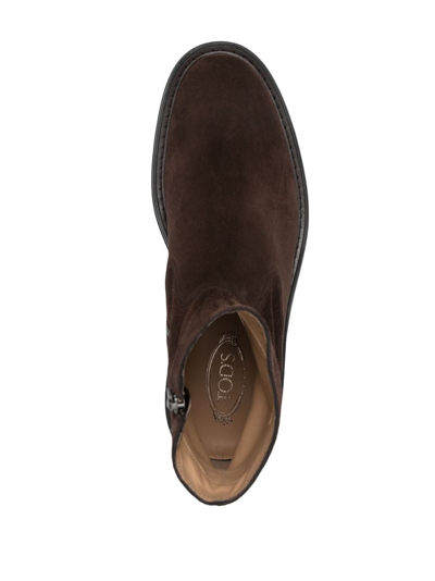 Tod's Slip-on Suede Chelsea Boots In Brown