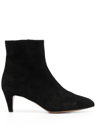 Shop Isabel Marant 55mm Suede Ankle Boots In Black