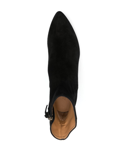 Shop Isabel Marant 55mm Suede Ankle Boots In Black
