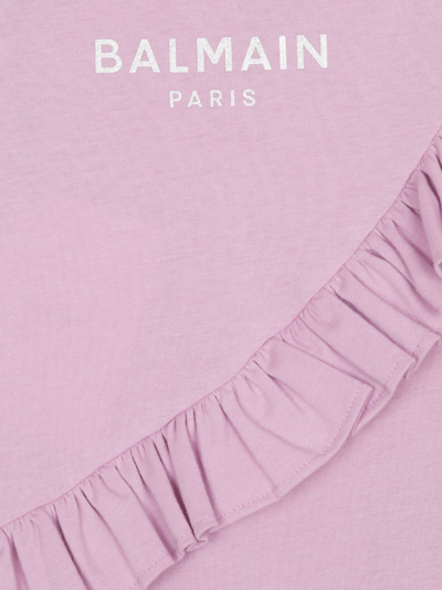 Balmain Logo-print Babygrow Set In Pink