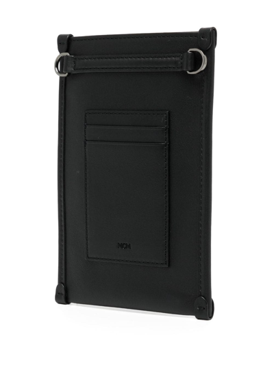 Shop Mcm Aren Logo-debossed Phone Pouch In Black