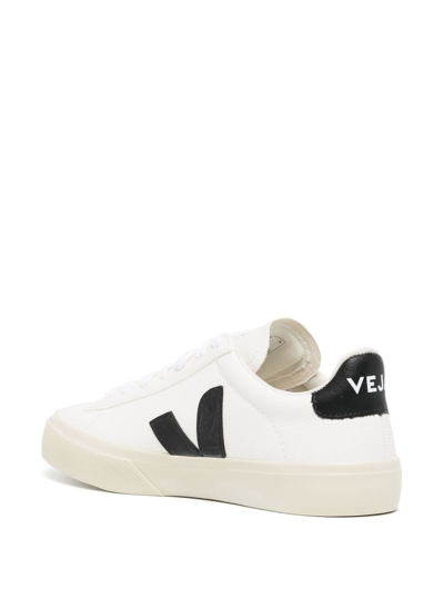 Veja Campo White And Black Low Top Sneakers In Vegan Leather Unisex In White