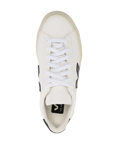 Veja Campo White And Black Low Top Sneakers In Vegan Leather Unisex In White