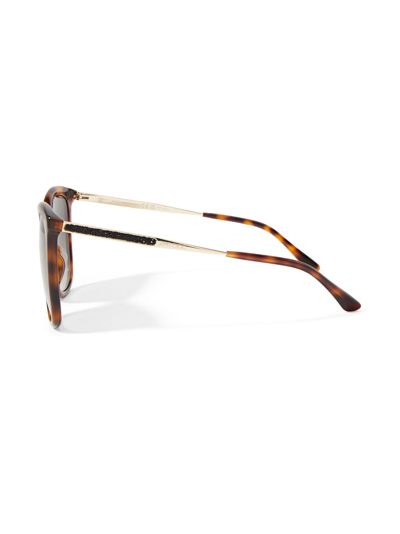 Shop Jimmy Choo Nerea Oversize-frame Sunglasses In Brown