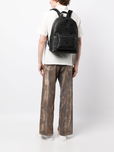 Shop Mcm Medium Stark Leather Backpack In Black