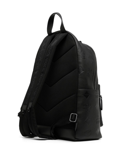 Mcm Medium Stark Leather Backpack In Black