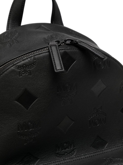 Mcm Medium Stark Leather Backpack In Black