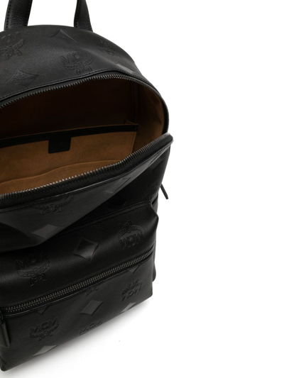 Mcm Medium Stark Leather Backpack In Black