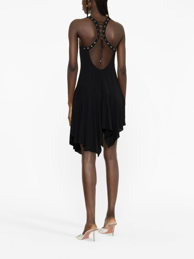 Blumarine Stud Embellished Asymmetric Dress In Black