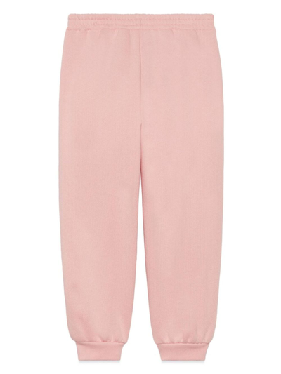 Shop Gucci Logo-patch Cotton Track Pants In Pink