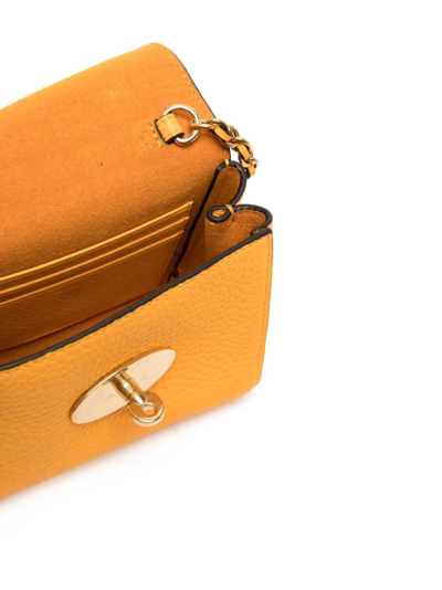 Shop Mulberry Mini Lily Leather Crossbody Bag In Orange