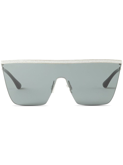 Shop Jimmy Choo Leah Oversize-frame Sunglasses In Silver