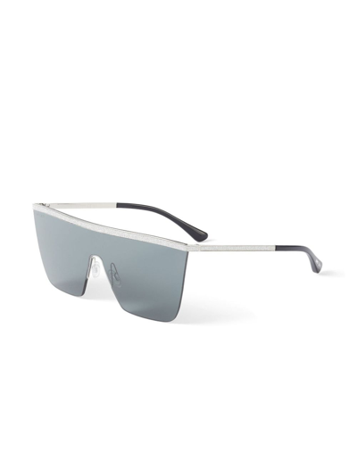 Shop Jimmy Choo Leah Oversize-frame Sunglasses In Silver