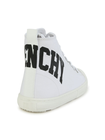Shop Givenchy Logo-print High-top Sneakers In White