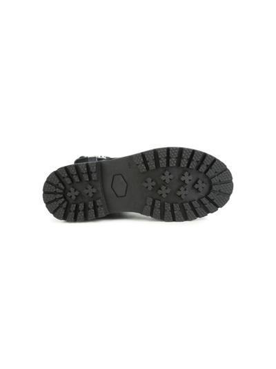Givenchy Logo-buckle Lace-up Leather Boots In Black