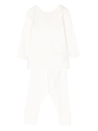 Shop Bonpoint Long-sleeved Cotton Pyjamas In White