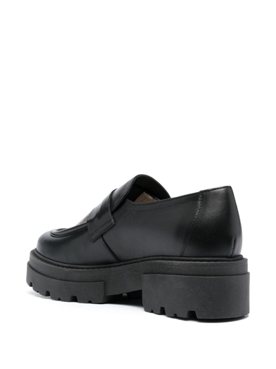 Shop Fabiana Filippi Bead-embellished Slip-on Loafers In Black