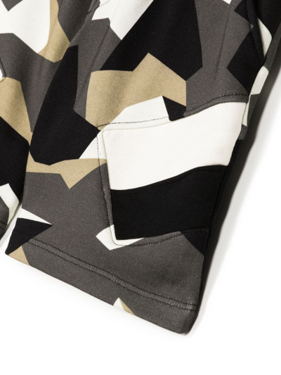 Shop Neil Barrett Camouflage-pattern Cotton Shorts In Grey