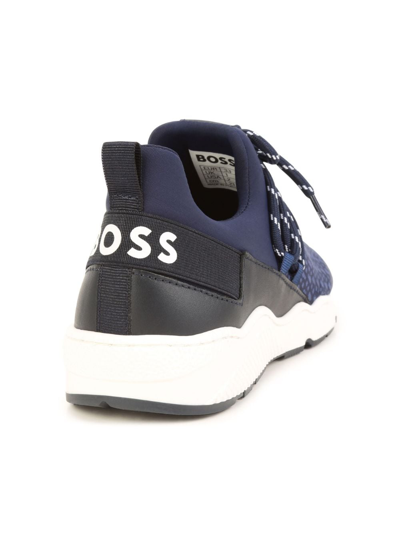 Shop Bosswear Logo-print Slip-on Sneakers In Blue