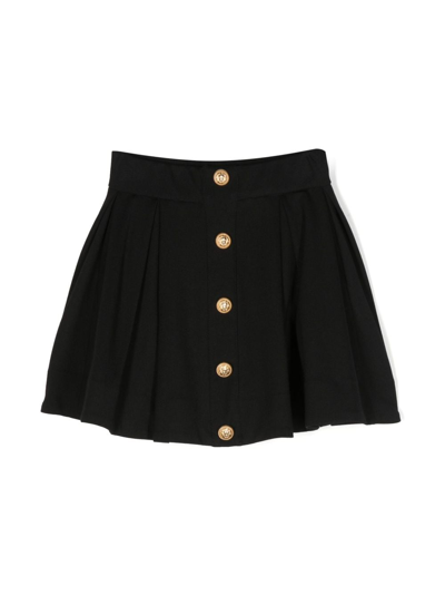 Shop Balmain Button-embellished A-line Miniskirt In Black