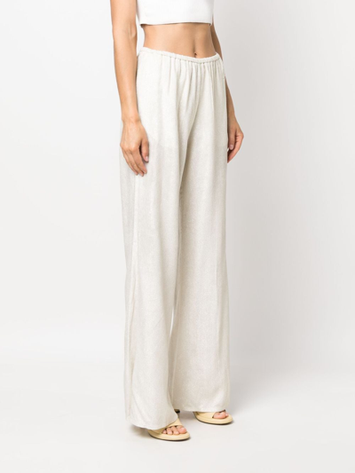 Shop Forte Forte Wide-leg Elasticated-waistband Trousers In Neutrals