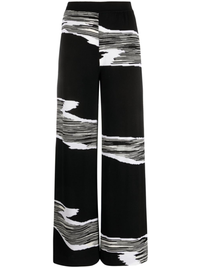 Missoni Slub-print Wide-leg Trousers In Black