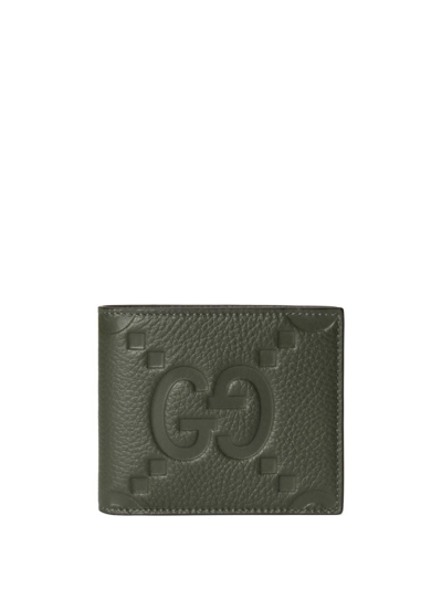 Shop Gucci Jumbo Gg Bi-fold Wallet In Green