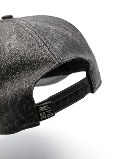 Shop Etro Logo-embroidered Jacquard Cap In Grey