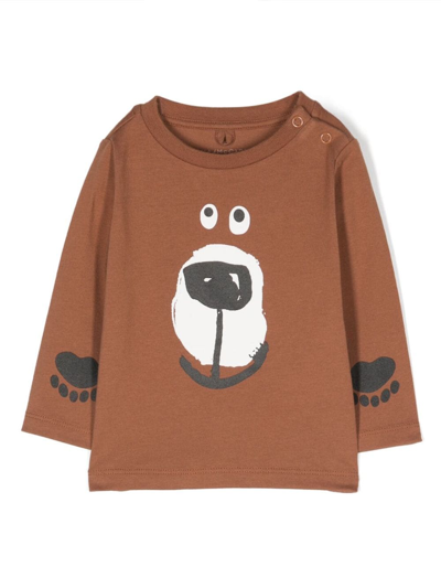 Shop Stella Mccartney Cartoon-print Cotton Sweatshirt In Brown
