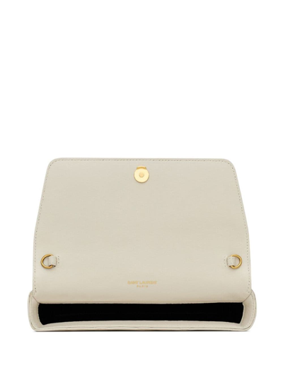 Saint Laurent Gaby Quilted Leather Phone Case In Neutrals