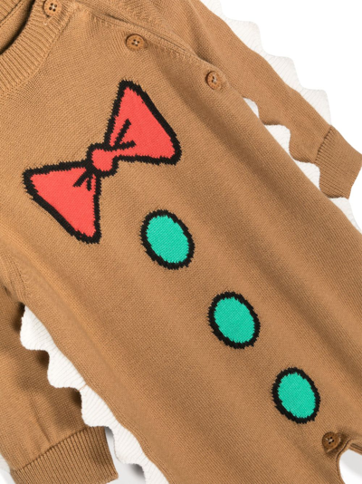 Stella Mccartney Scallop-edge Knitted Romper In Brown