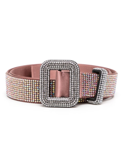 Shop Benedetta Bruzziches Venus Crystal-embellished Buckled Belt In Pink