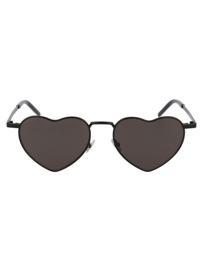Shop Saint Laurent Sl 301 Loulou Sunglasses In 002 Black Black Black