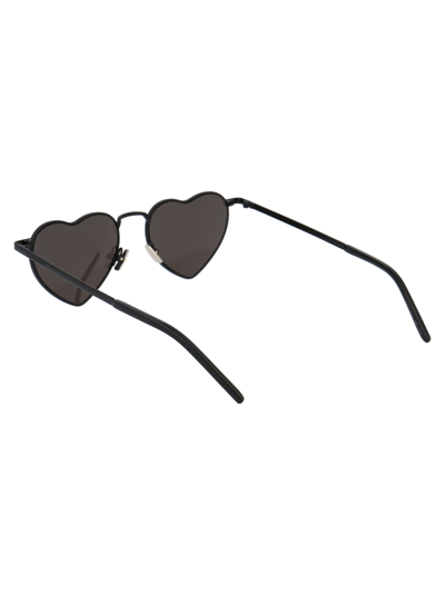 Shop Saint Laurent Sl 301 Loulou Sunglasses In 002 Black Black Black