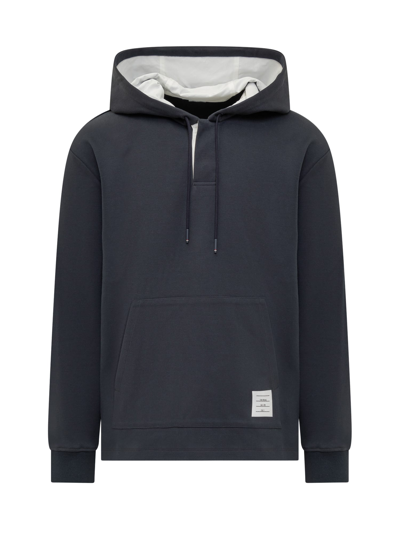 Shop Thom Browne Hoodie In Navy