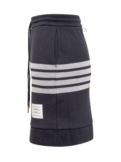 Shop Thom Browne Mini Skirt With Stripes In Navy