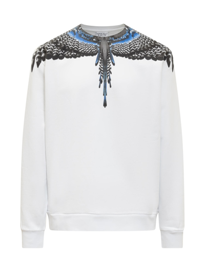Shop Marcelo Burlon County Of Milan Grizzly Wings Sweatshirt In White Dark