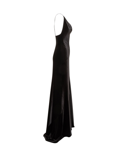 Shop Philosophy Di Lorenzo Serafini Velvet Long Dress In Nero