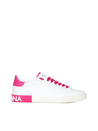 Shop Dolce & Gabbana Sneakers In Bianco Rosa