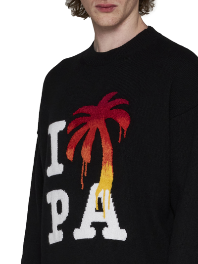 Shop Palm Angels Sweater In Black Red