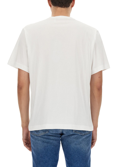 Shop Helmut Lang Logo Print T-shirt In Bianco