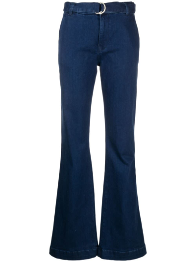 Frame Le Belted High Waist Flare Trouser Jeans In Ketc Kettering Clean |  ModeSens