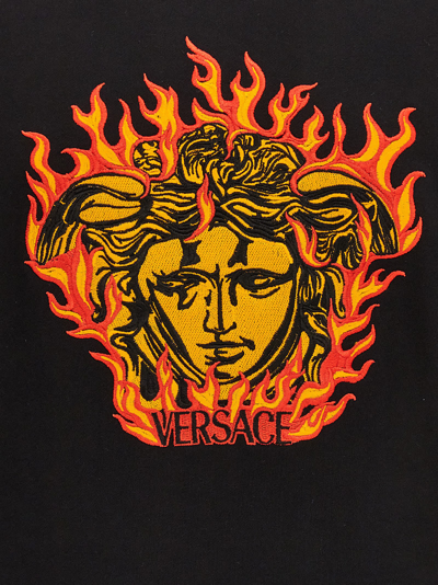 Shop Versace Medusa Flame Sweatshirt In Black