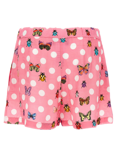 Shop Versace Heritage Butterflies & Ladybugs Polka Dot Capsule Shorts In Pink