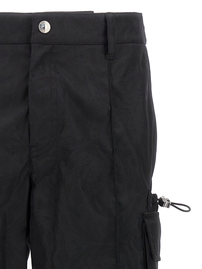Shop Versace Barocco Pants In Black