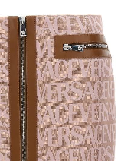 Shop Versace Allover Capsule La Vacanza Skirt In Pink