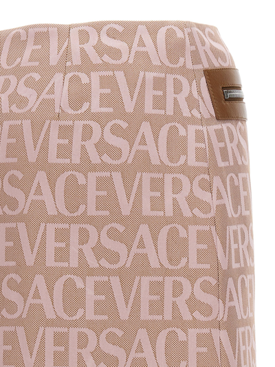 Shop Versace Allover Capsule La Vacanza Skirt In Pink