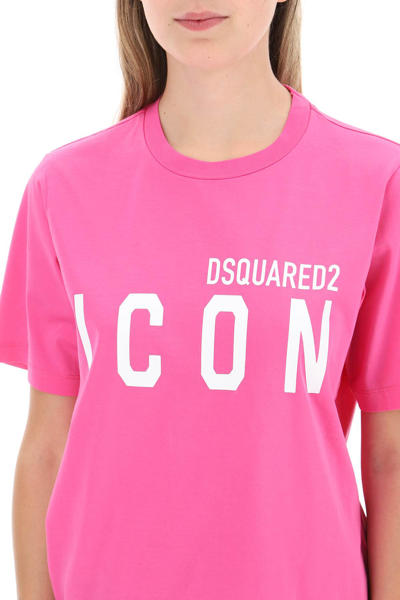 Shop Dsquared2 Icon Forever Easy Tee In Fuxia (fuchsia)